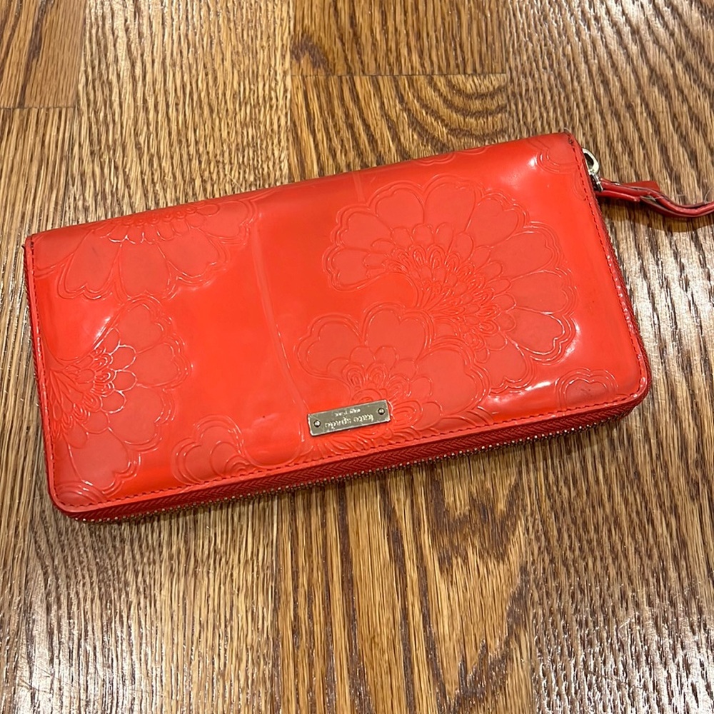Pink Kate spade zip wallet